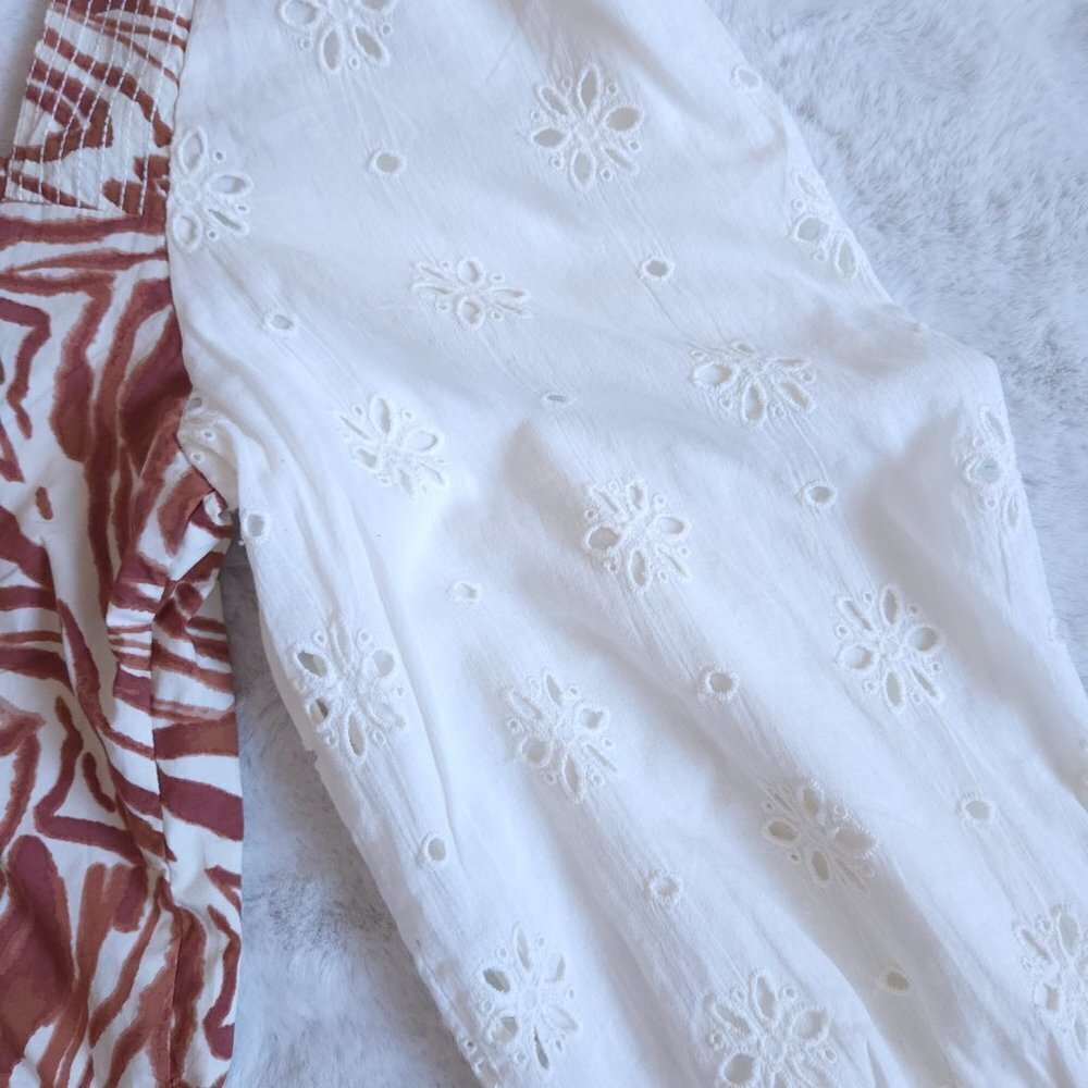 Anthropologie Love the Label eyelet smock puff sleeve top - Picture 12 of 16